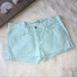 J Brand Teal Aqua Turquoise Denim Jean Shorts